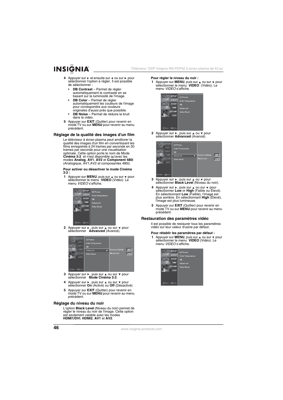 Insignia NS-PDP42 User Manual | Page 48 / 98