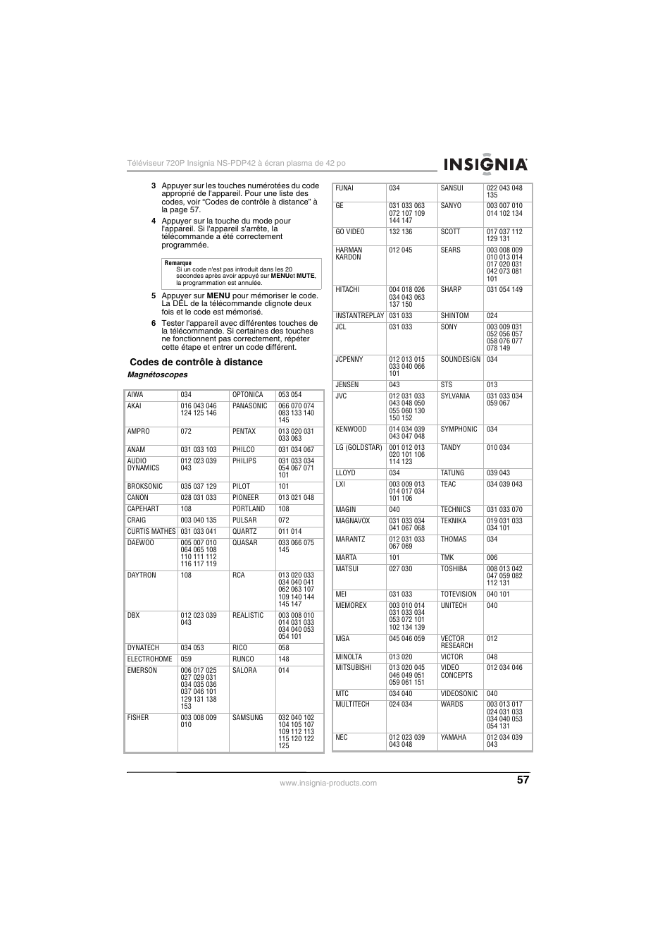 Insignia NS-PDP42 User Manual | Page 59 / 98