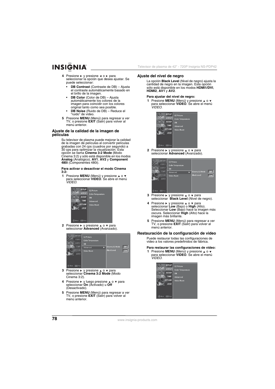 Insignia NS-PDP42 User Manual | Page 80 / 98