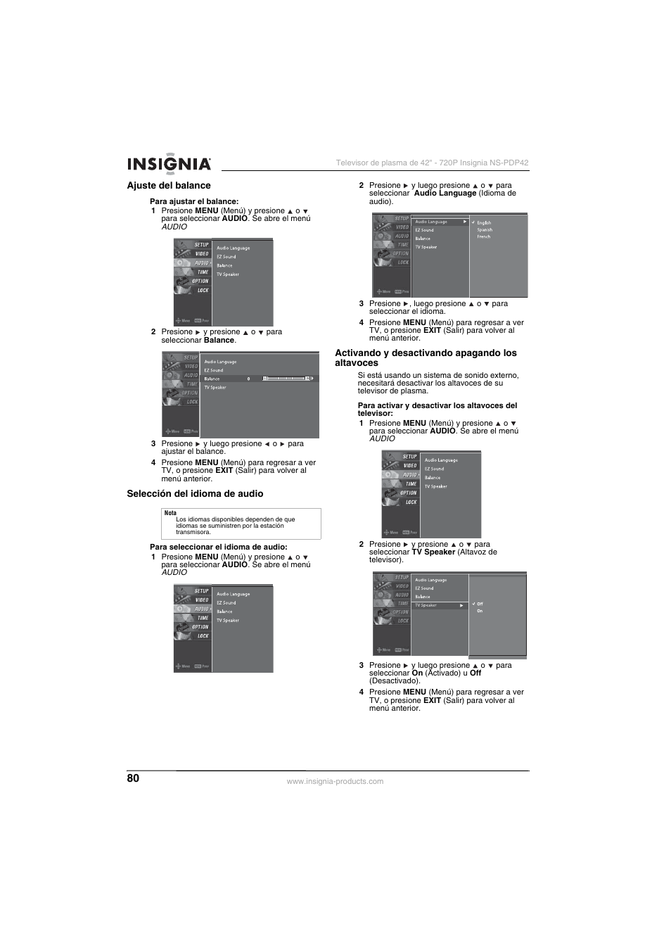 Insignia NS-PDP42 User Manual | Page 82 / 98