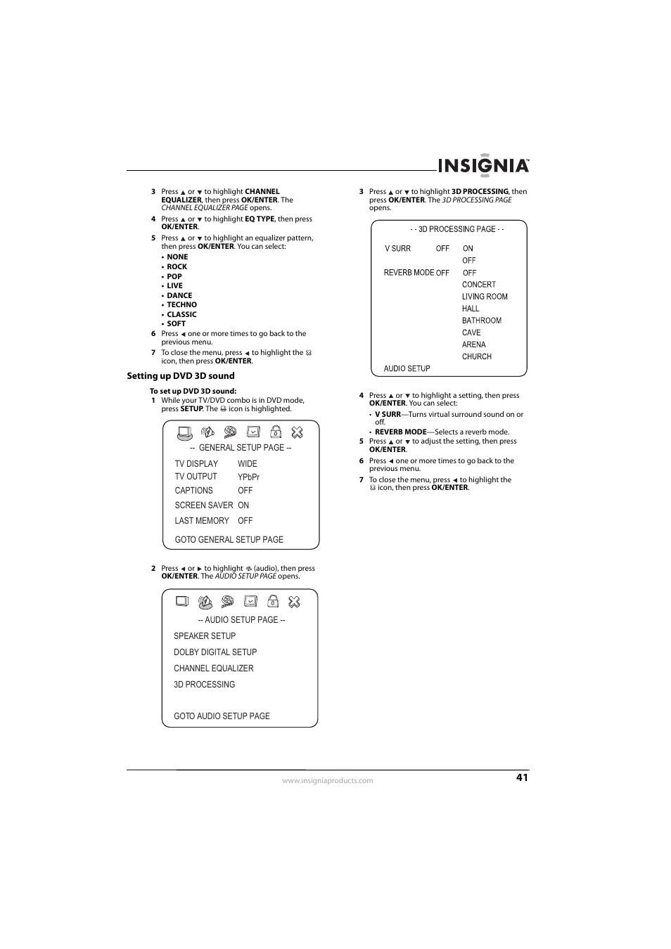 Setting up dvd 3d sound | Insignia NS-LDVD26Q-10A User Manual | Page 47 / 56