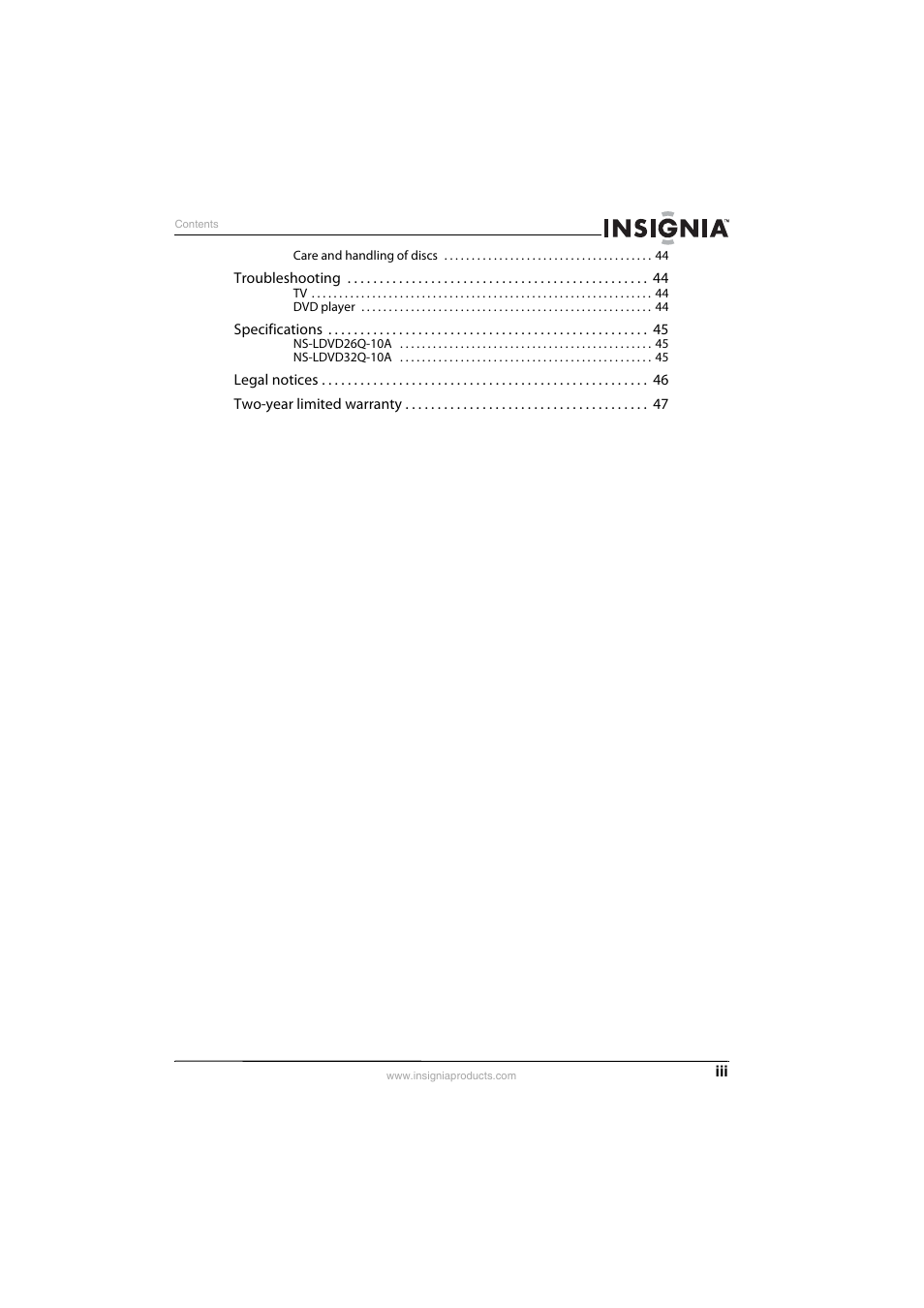 Insignia NS-LDVD26Q-10A User Manual | Page 5 / 56