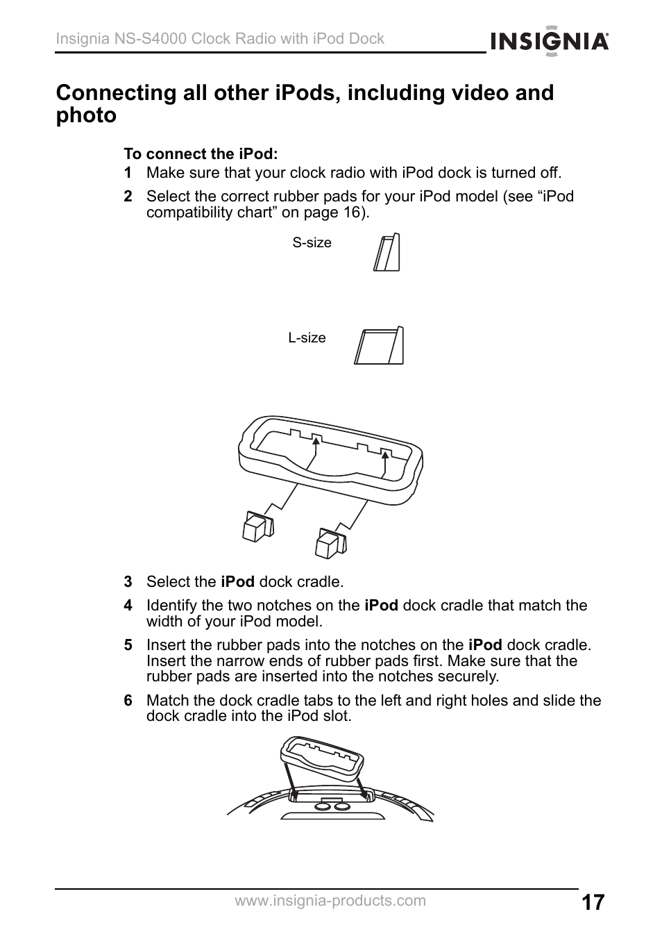 3 select the ipod dock cradle | Insignia NS-S4000 User Manual | Page 17 / 94
