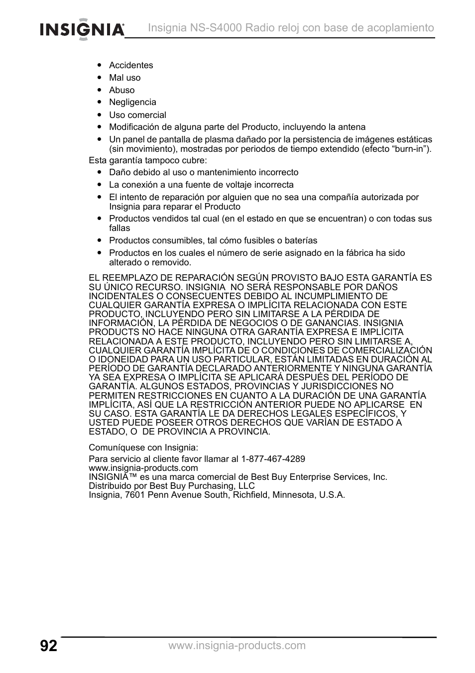 Insignia NS-S4000 User Manual | Page 92 / 94