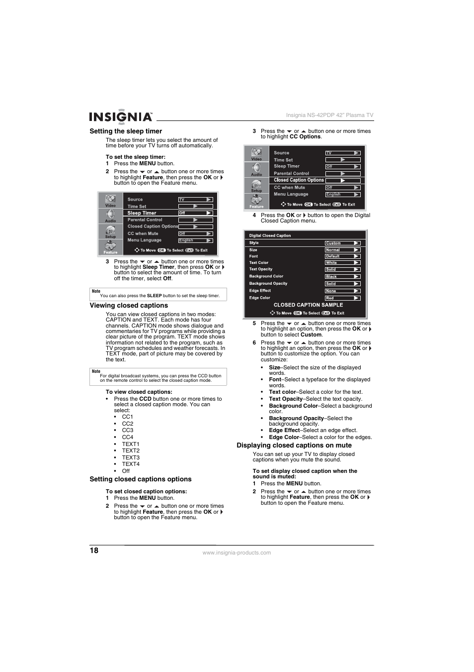 Insignia NS-42PDP User Manual | Page 18 / 88