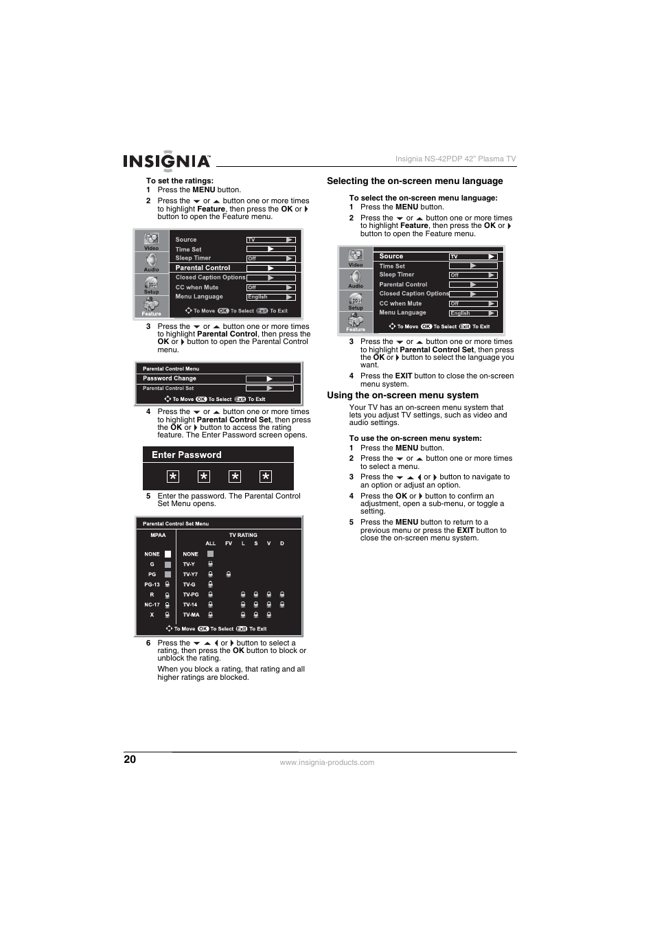 Insignia NS-42PDP User Manual | Page 20 / 88