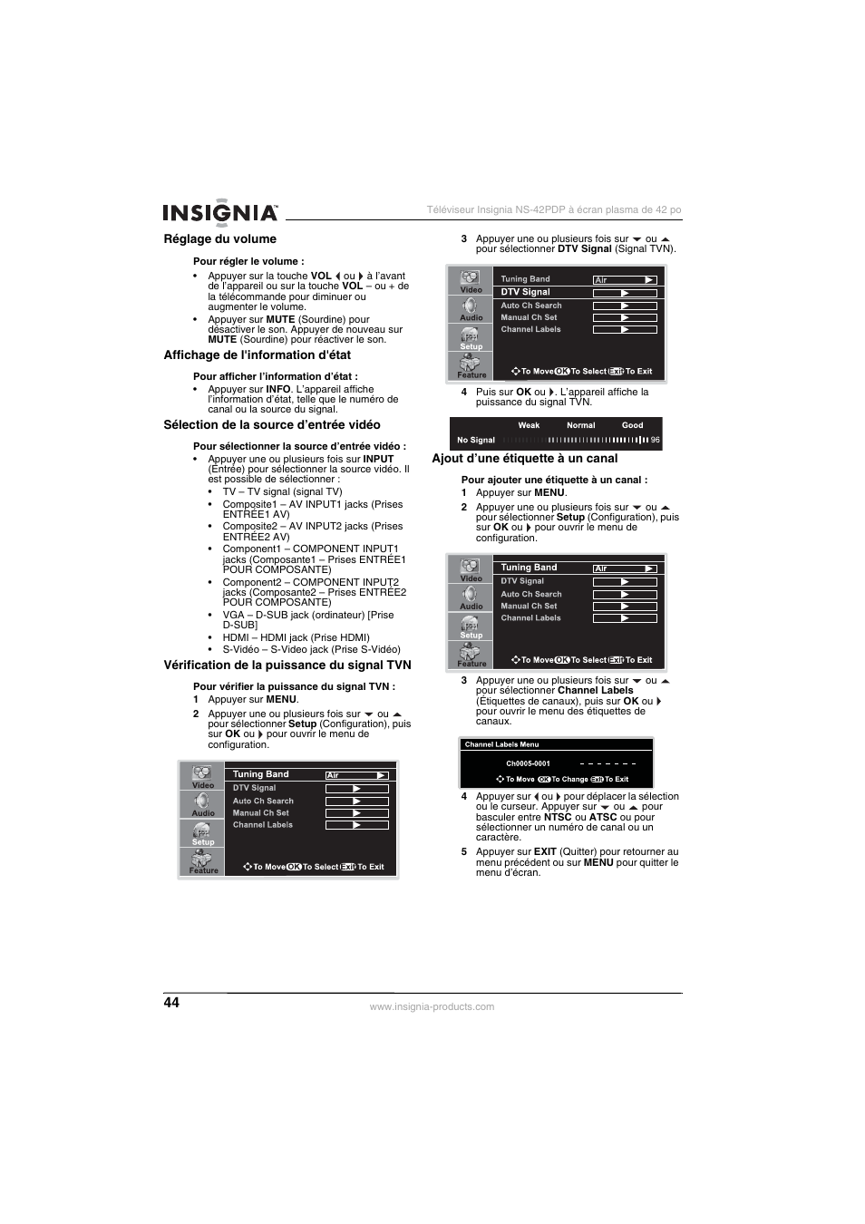 Insignia NS-42PDP User Manual | Page 44 / 88