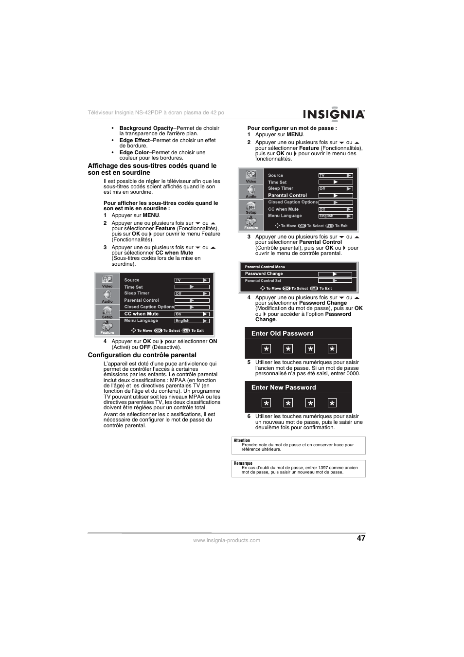 Insignia NS-42PDP User Manual | Page 47 / 88