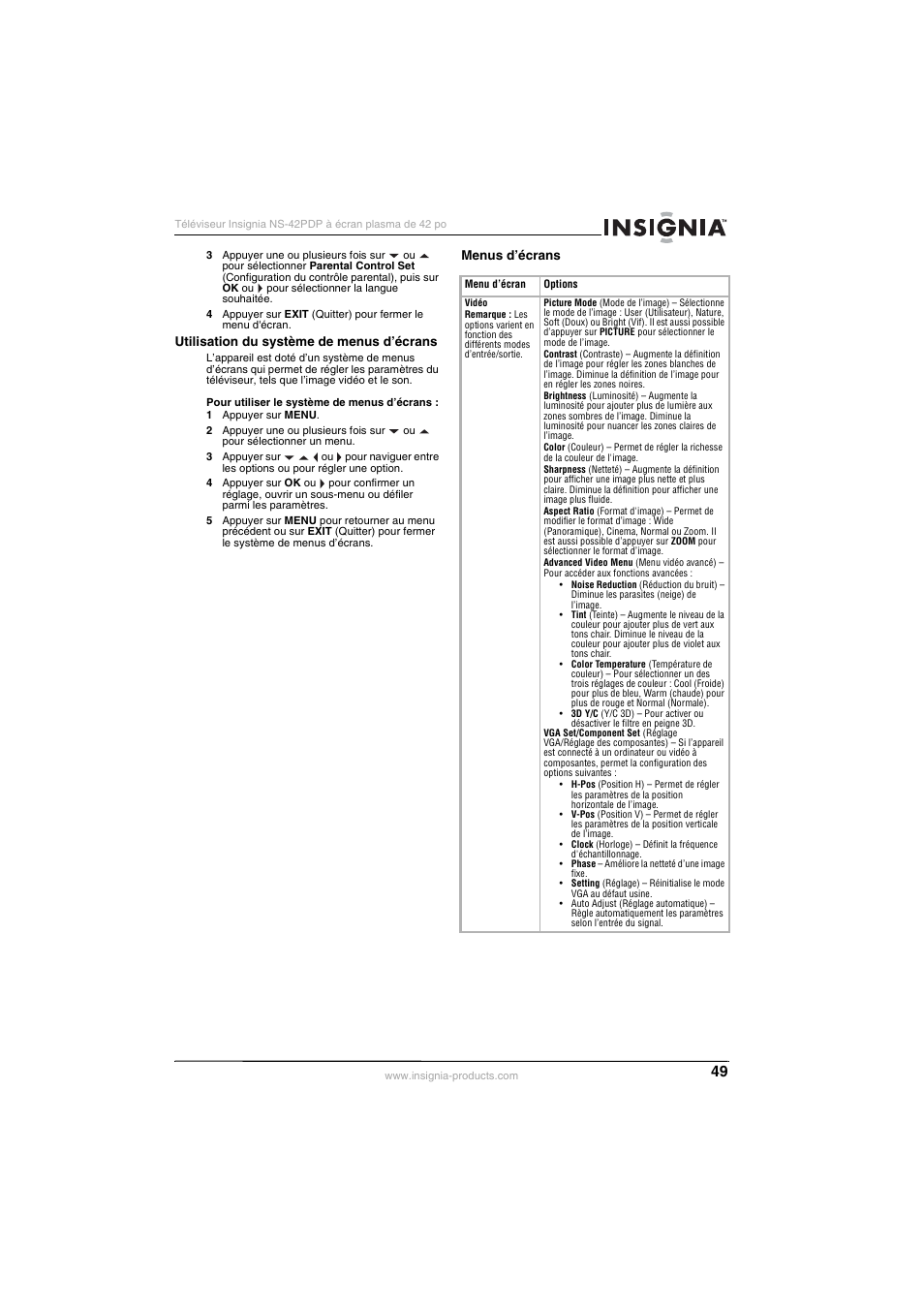 Insignia NS-42PDP User Manual | Page 49 / 88