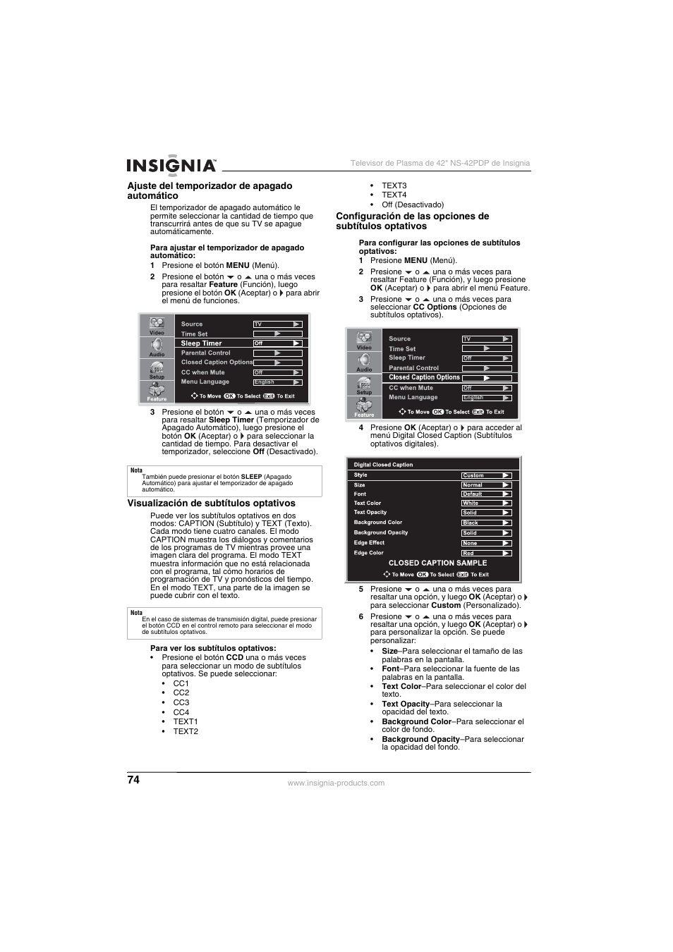 Insignia NS-42PDP User Manual | Page 74 / 88