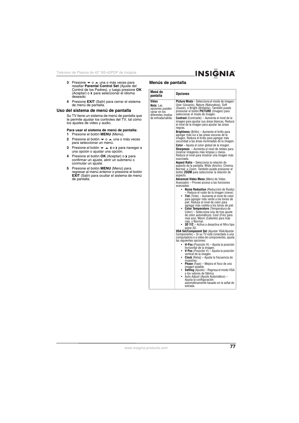 Insignia NS-42PDP User Manual | Page 77 / 88
