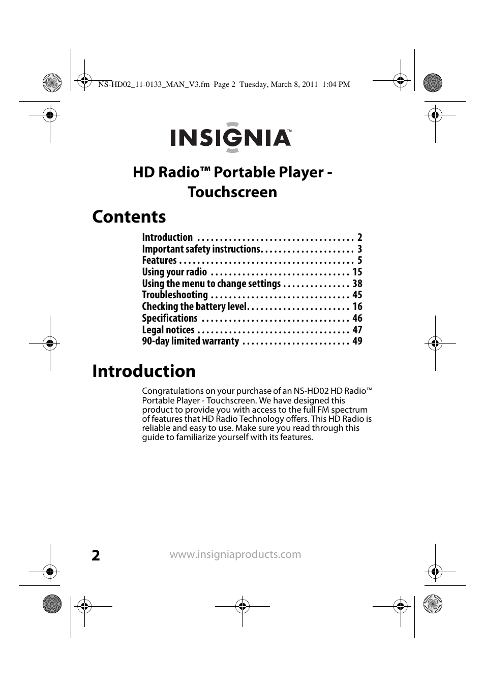 Insignia NS-HD02 User Manual | Page 2 / 52