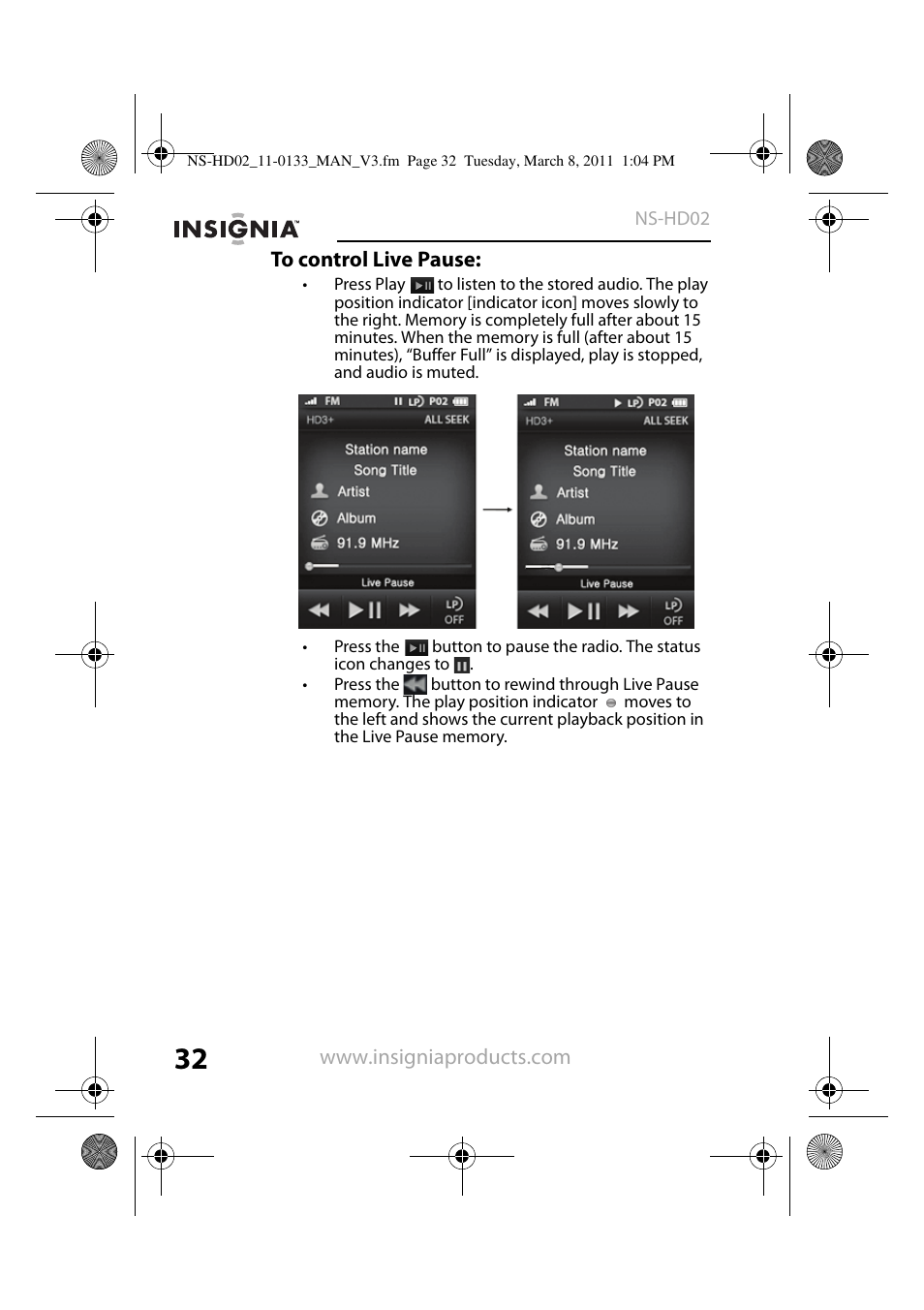 To control live pause | Insignia NS-HD02 User Manual | Page 32 / 52