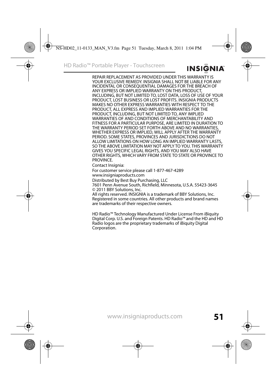 Insignia NS-HD02 User Manual | Page 51 / 52