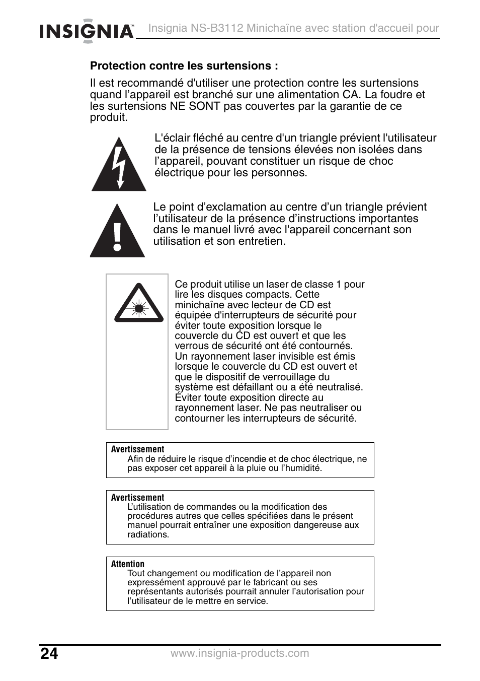 Insignia NS-B3112 User Manual | Page 24 / 72