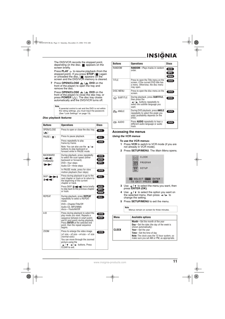 Insignia 55423-3645 User Manual | Page 11 / 78