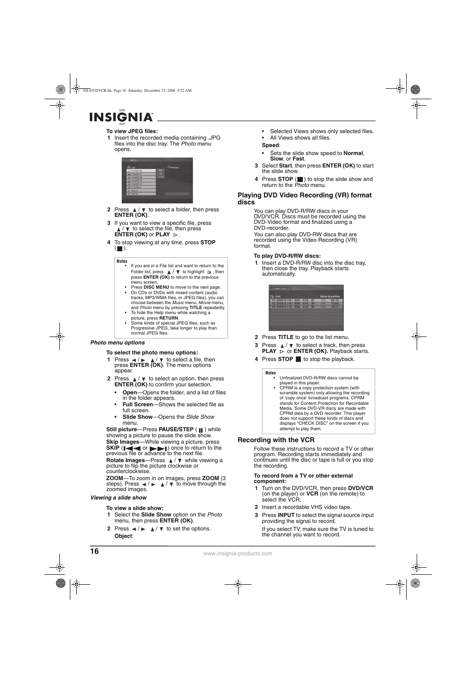 Insignia 55423-3645 User Manual | Page 16 / 78