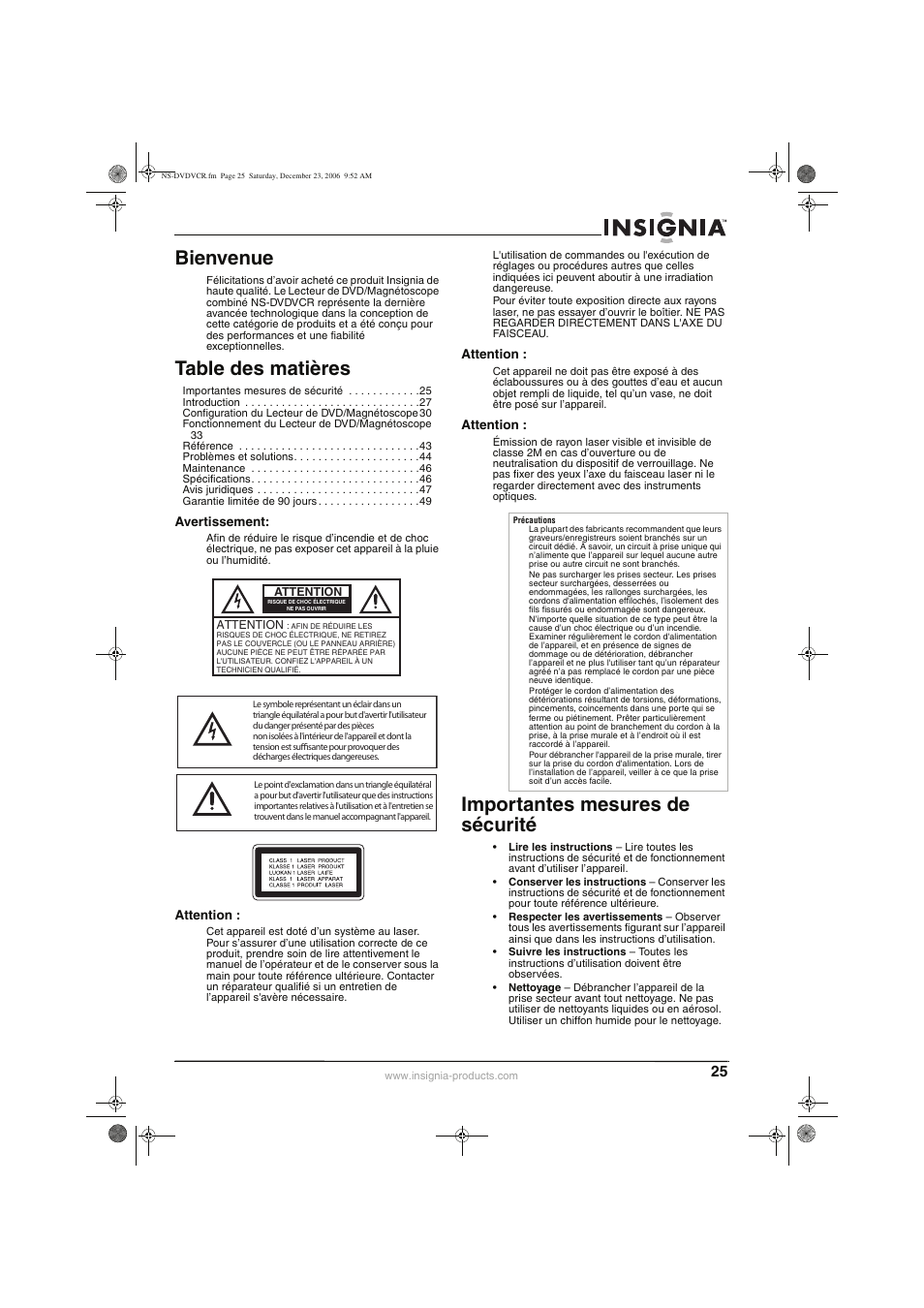 Insignia 55423-3645 User Manual | Page 25 / 78