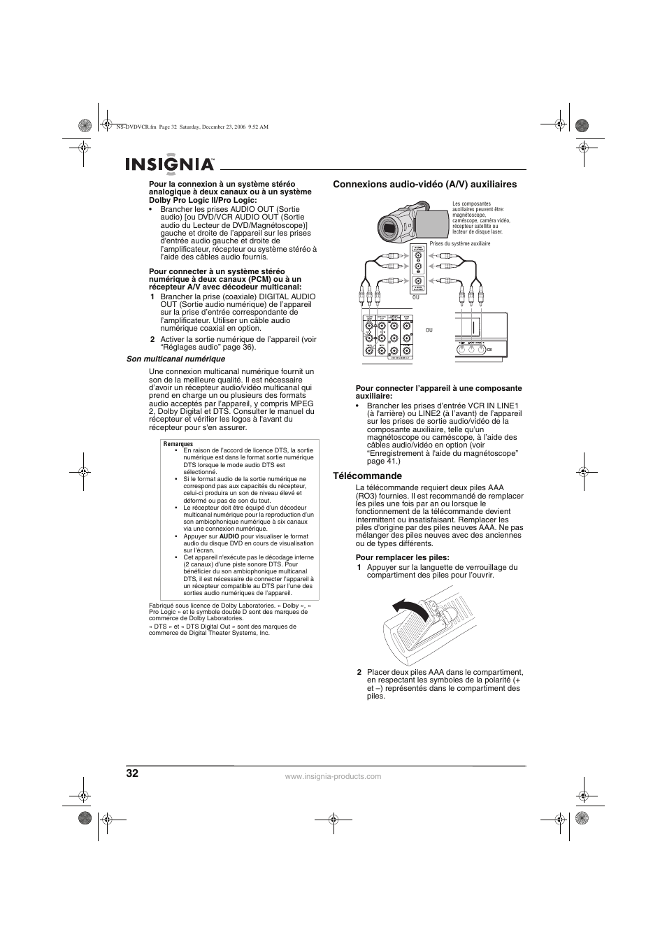 Insignia 55423-3645 User Manual | Page 32 / 78