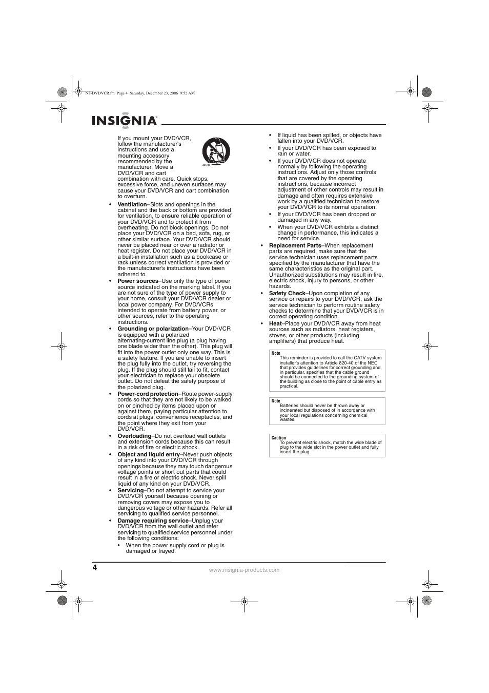 Insignia 55423-3645 User Manual | Page 4 / 78