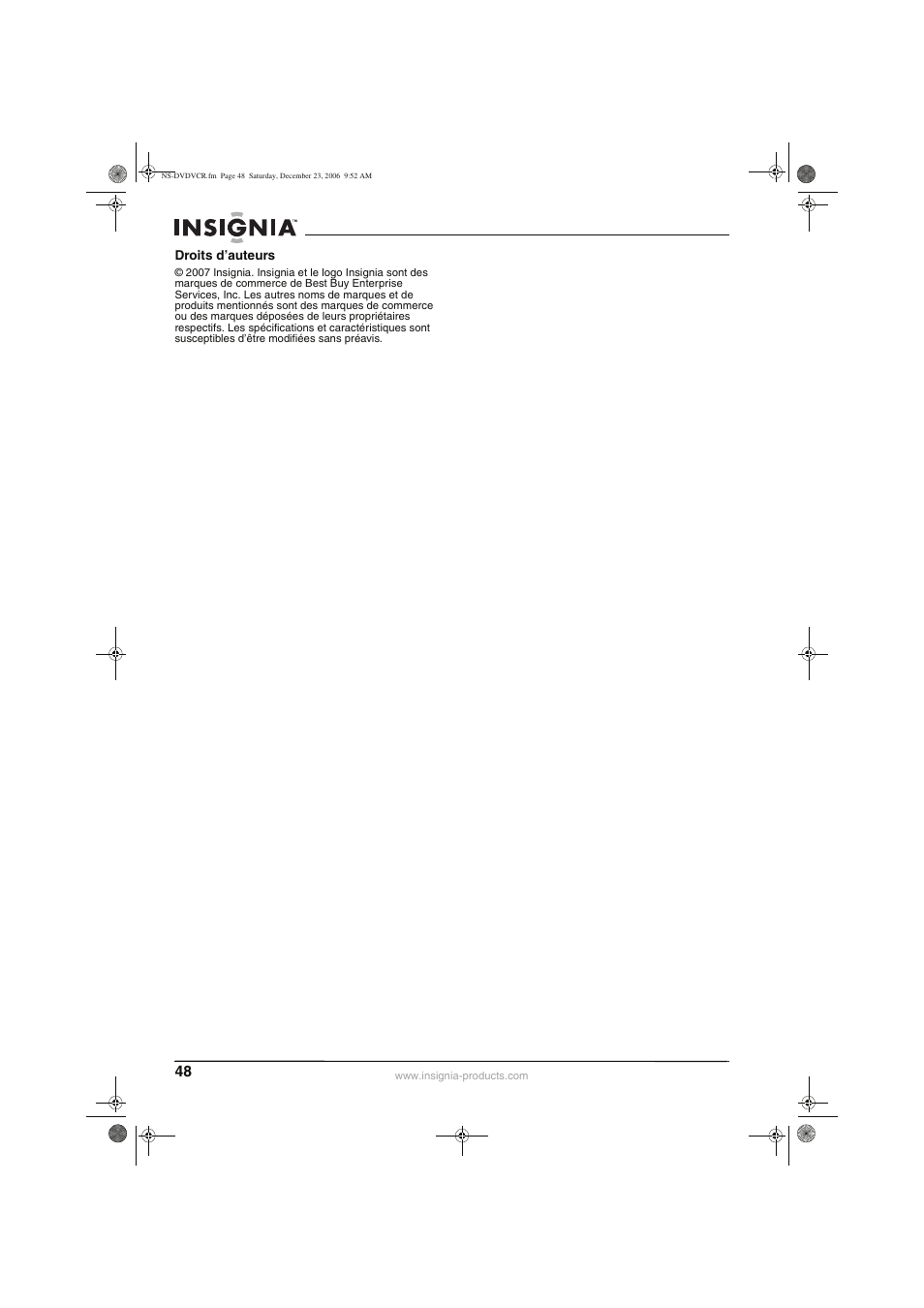 Insignia 55423-3645 User Manual | Page 48 / 78