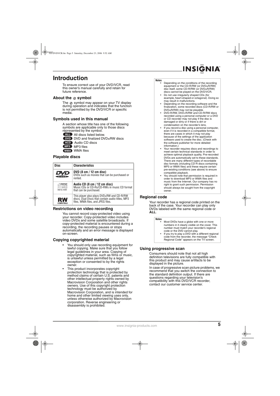 Introduction | Insignia 55423-3645 User Manual | Page 5 / 78