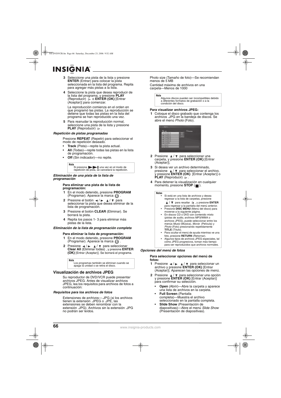 Insignia 55423-3645 User Manual | Page 66 / 78