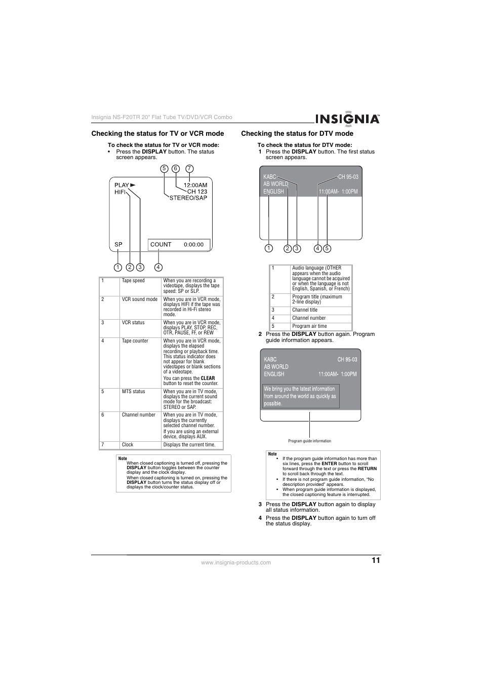 Insignia NS-F20TR User Manual | Page 11 / 112