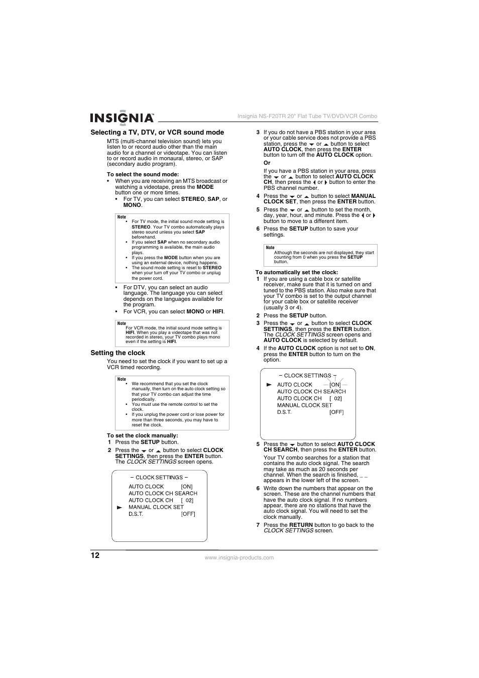 Insignia NS-F20TR User Manual | Page 12 / 112