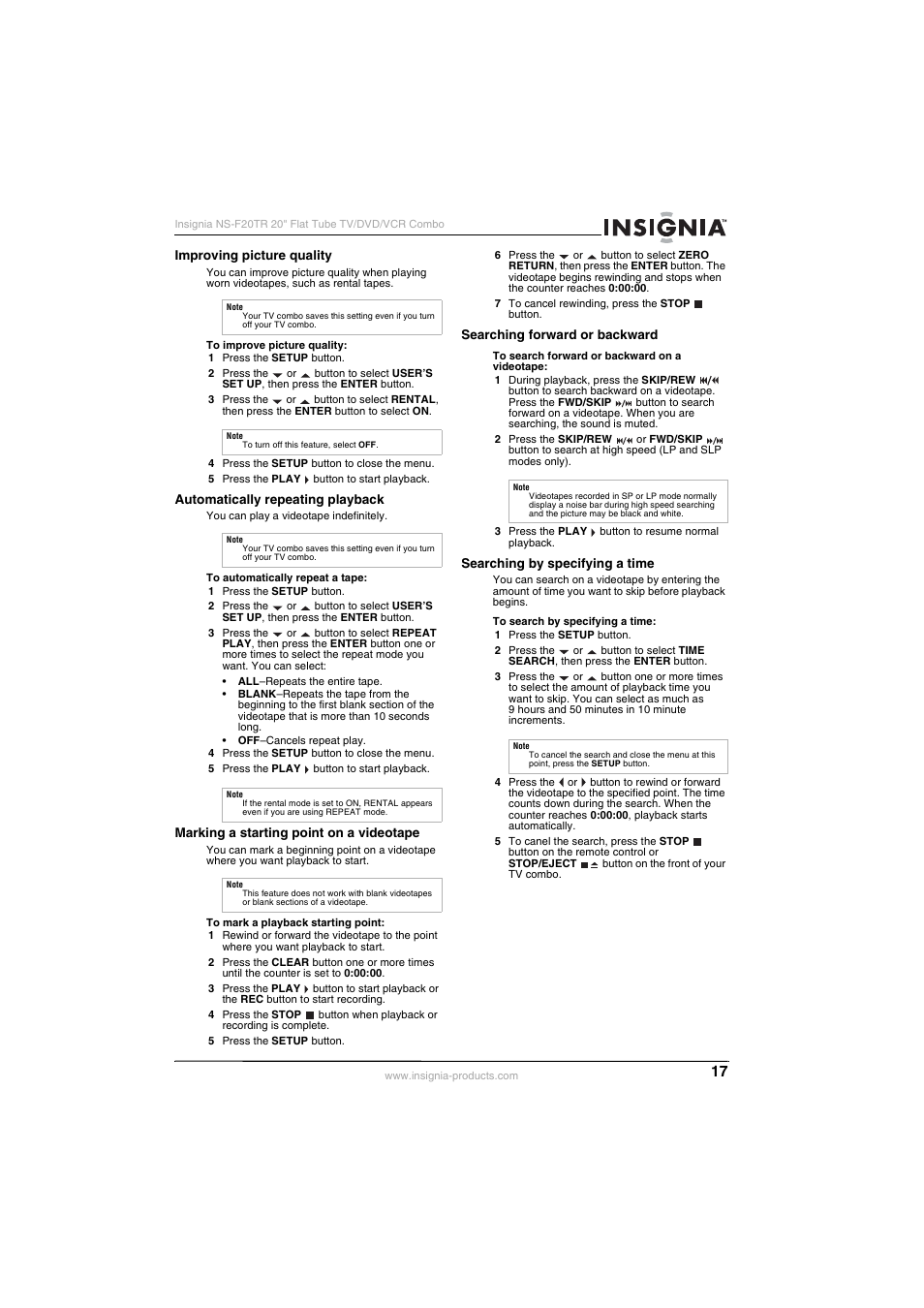 Insignia NS-F20TR User Manual | Page 17 / 112