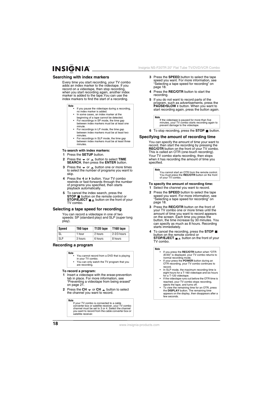 Insignia NS-F20TR User Manual | Page 18 / 112