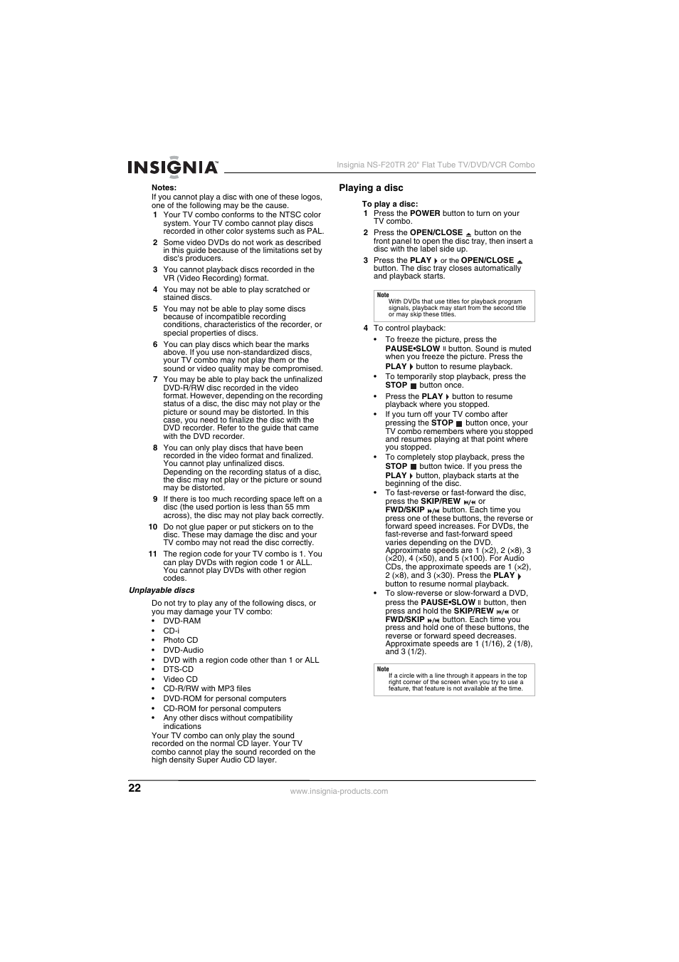 Insignia NS-F20TR User Manual | Page 22 / 112