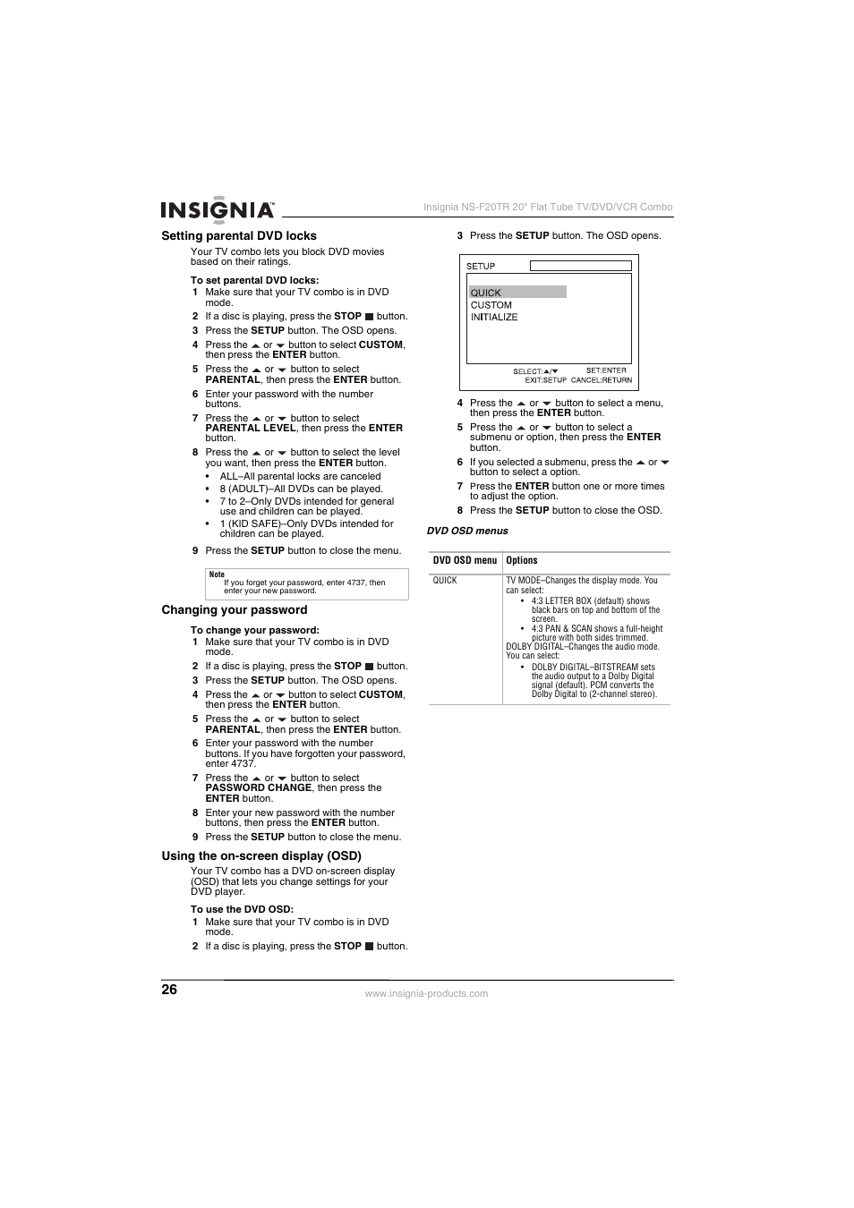 Insignia NS-F20TR User Manual | Page 26 / 112