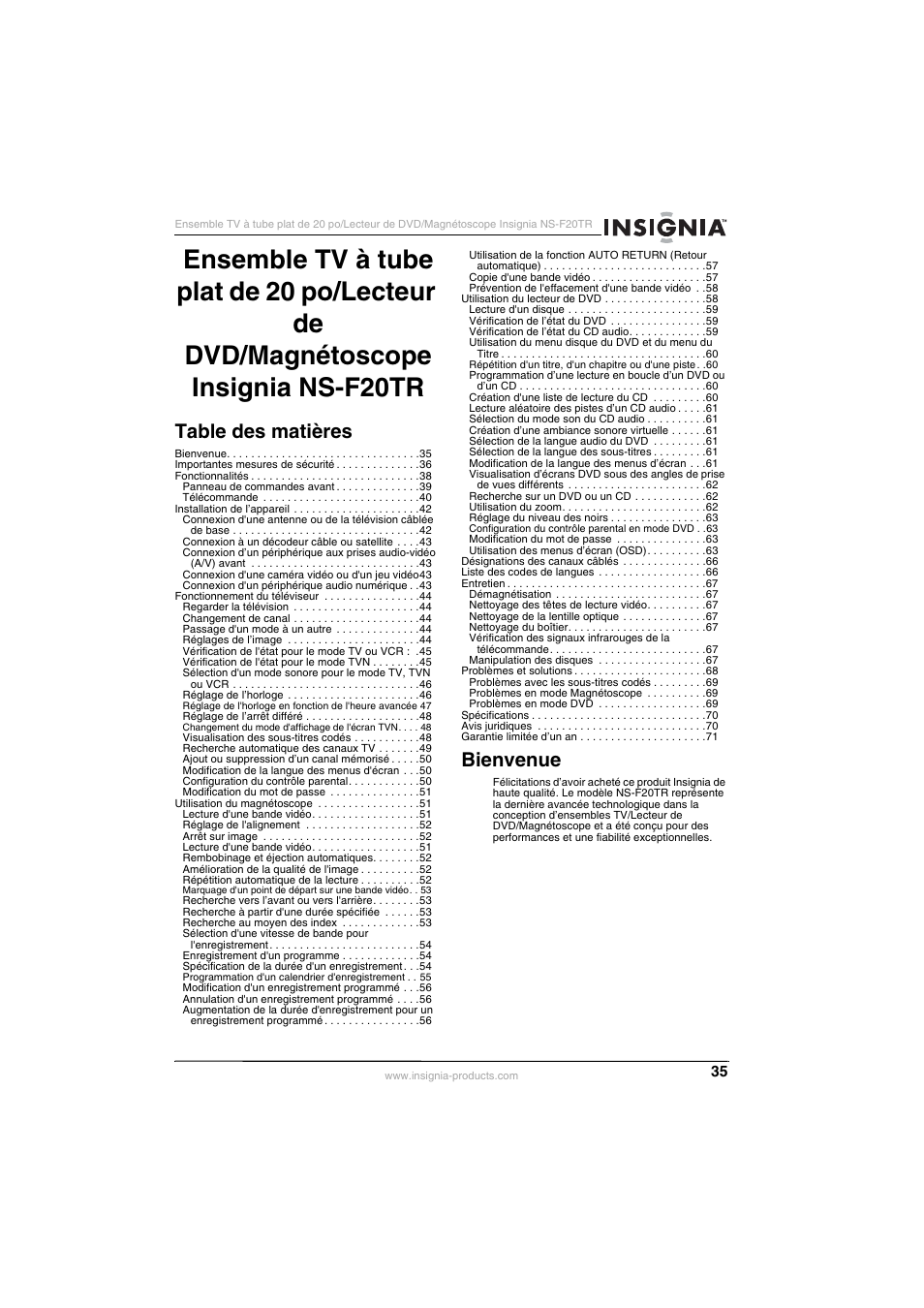 Insignia NS-F20TR User Manual | Page 35 / 112