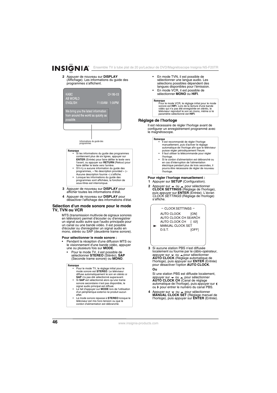 Insignia NS-F20TR User Manual | Page 46 / 112
