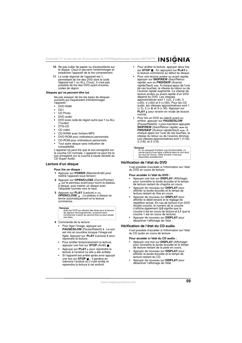 Insignia NS-F20TR User Manual | Page 59 / 112