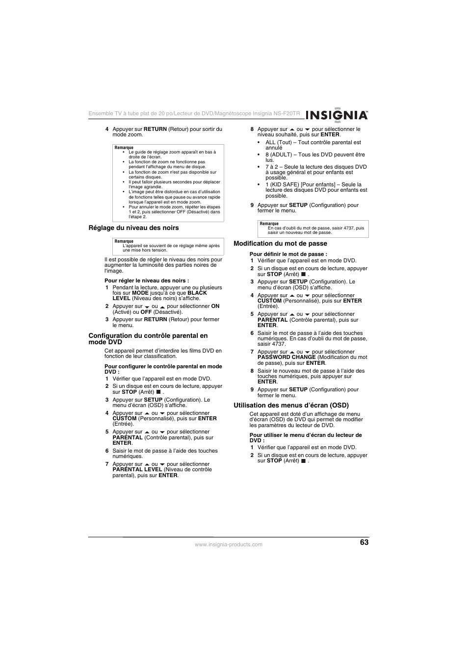 Insignia NS-F20TR User Manual | Page 63 / 112