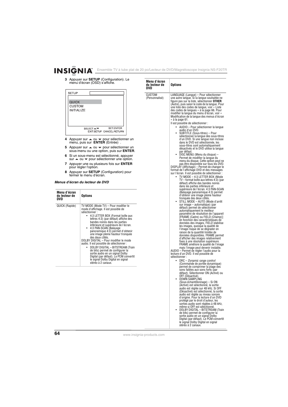 Insignia NS-F20TR User Manual | Page 64 / 112