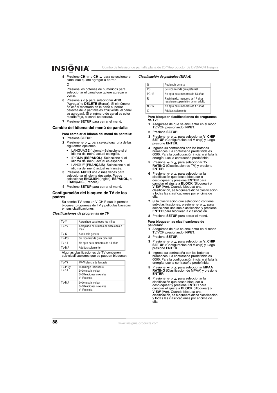 Insignia NS-F20TR User Manual | Page 88 / 112