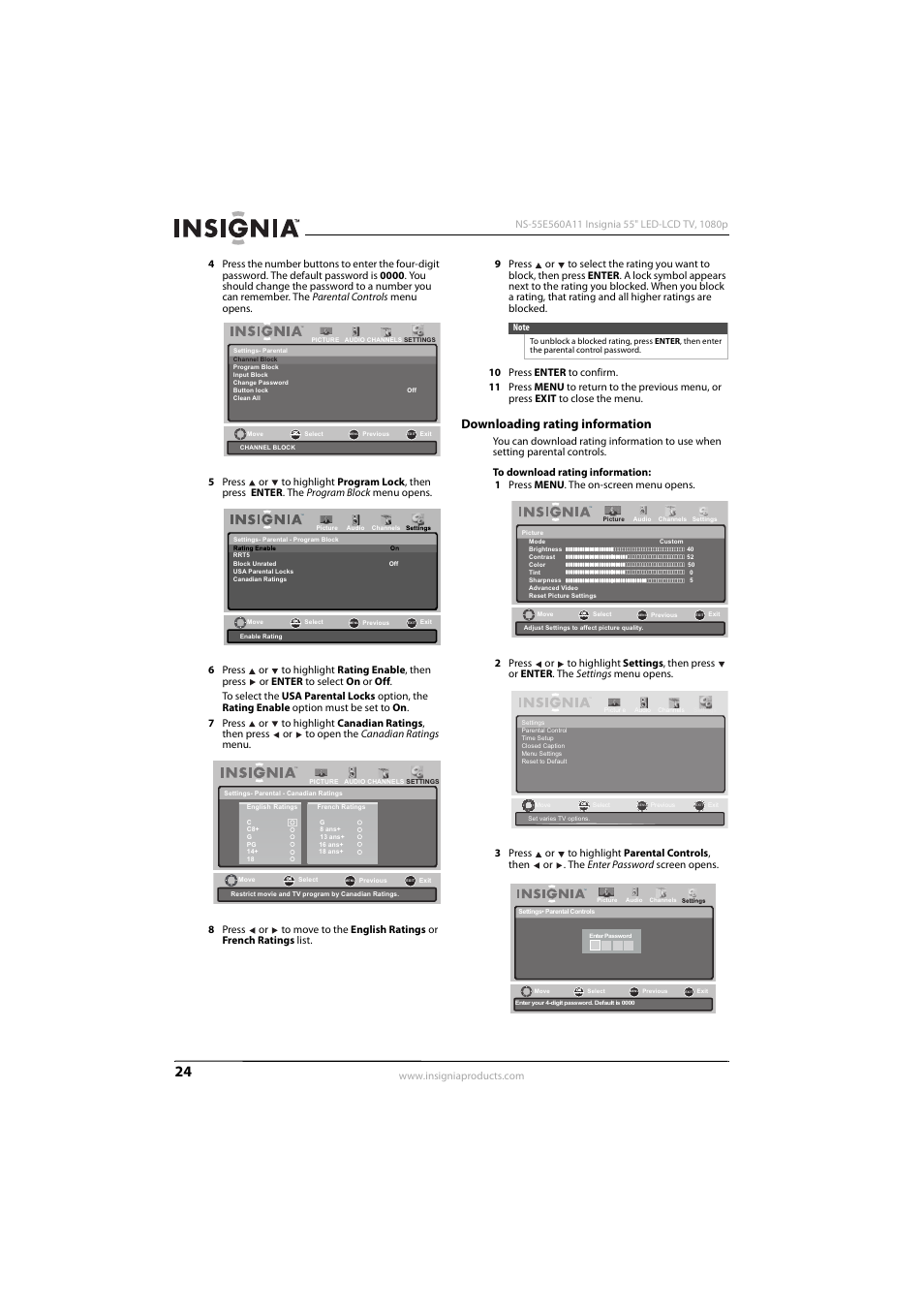 Downloading rating information | Insignia NS-55E560A11 User Manual | Page 28 / 36