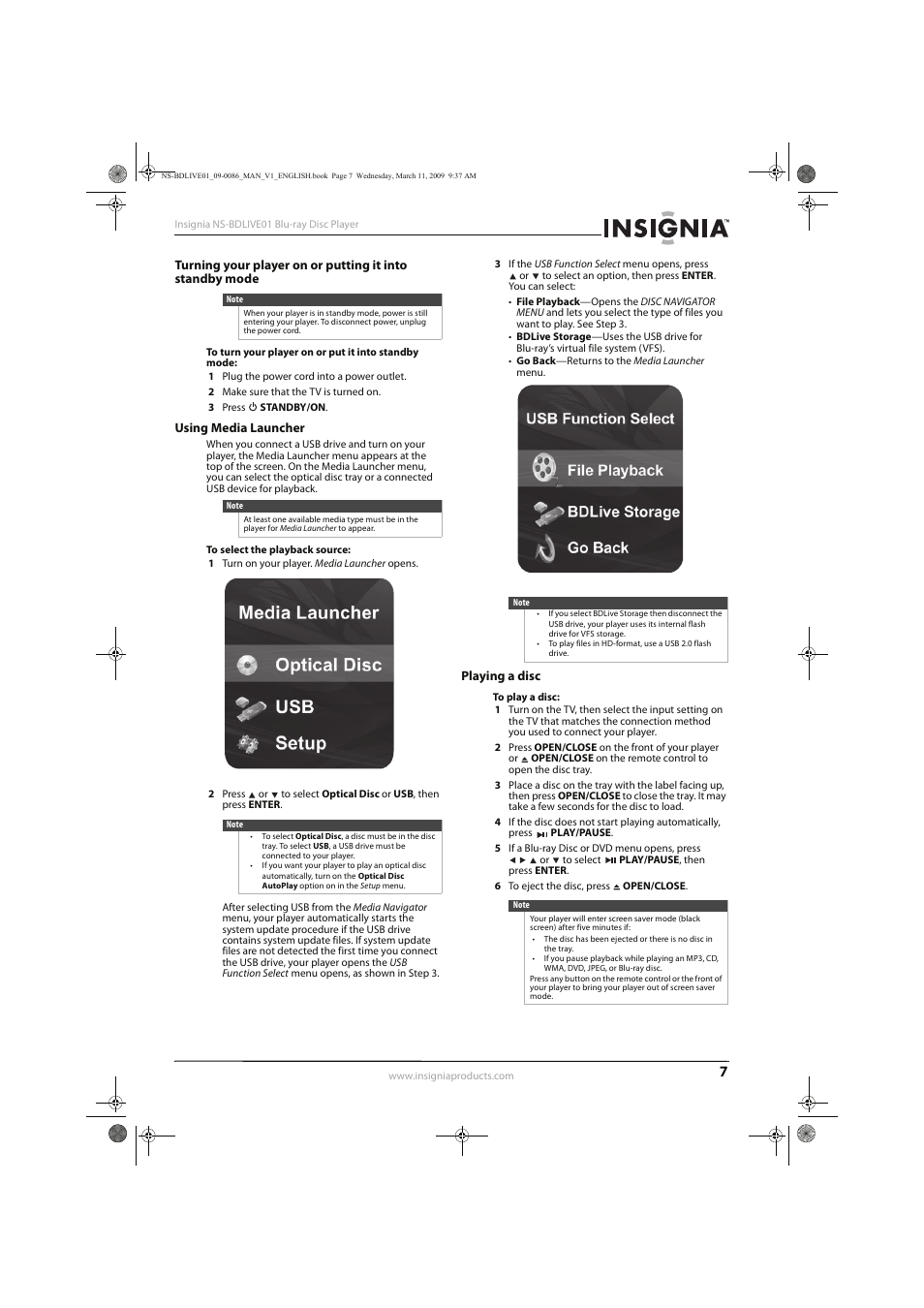 Insignia NS-BDLIVE01 User Manual | Page 11 / 36