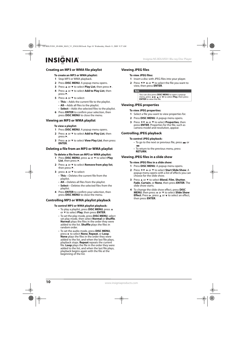 Insignia NS-BDLIVE01 User Manual | Page 14 / 36