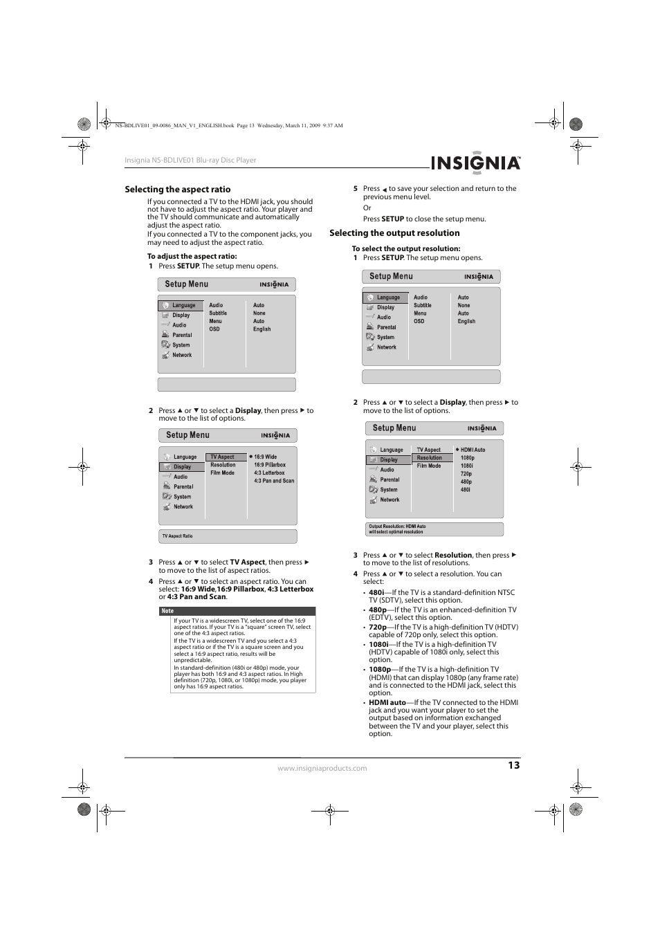 Insignia NS-BDLIVE01 User Manual | Page 17 / 36