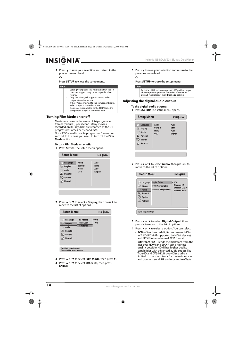 Insignia NS-BDLIVE01 User Manual | Page 18 / 36