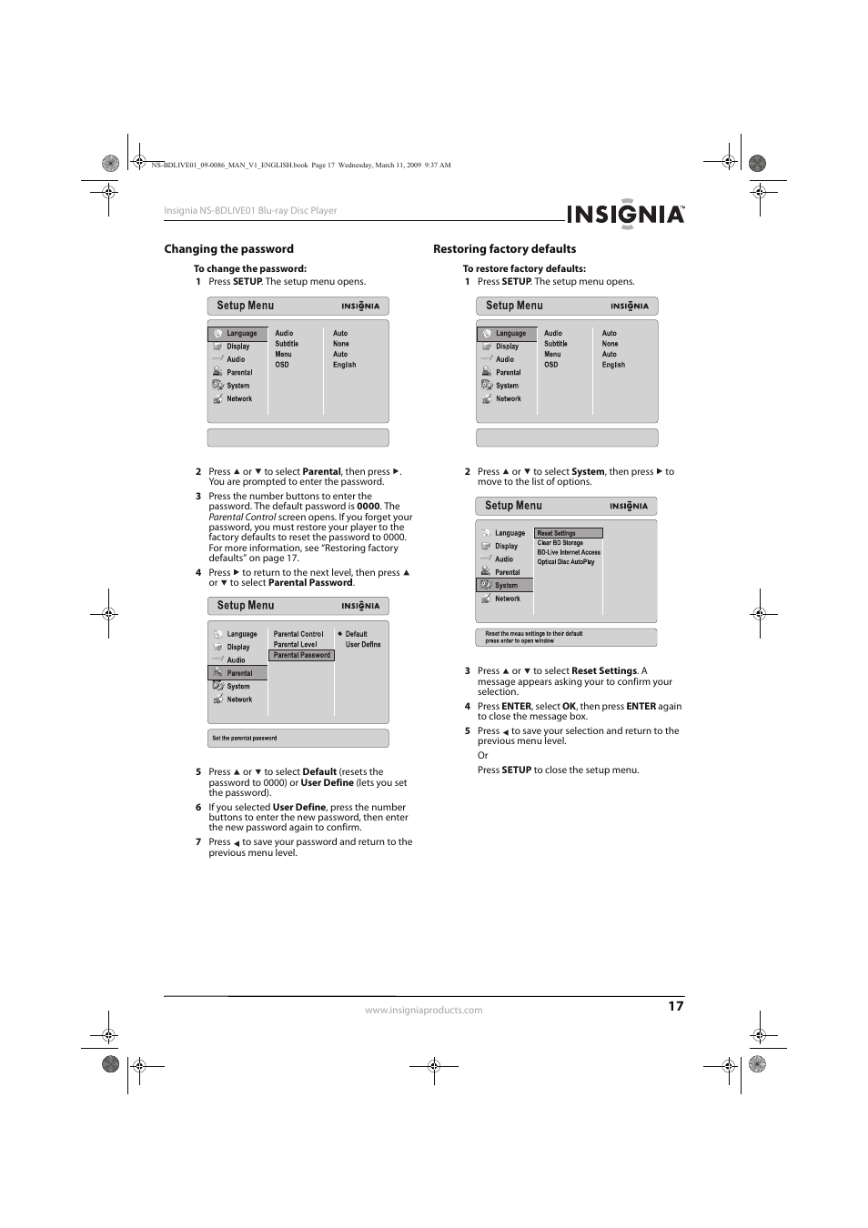 Insignia NS-BDLIVE01 User Manual | Page 21 / 36