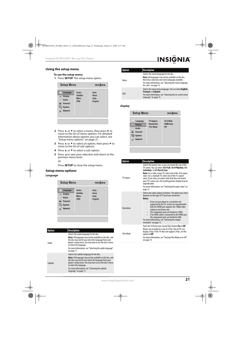 Insignia NS-BDLIVE01 User Manual | Page 25 / 36