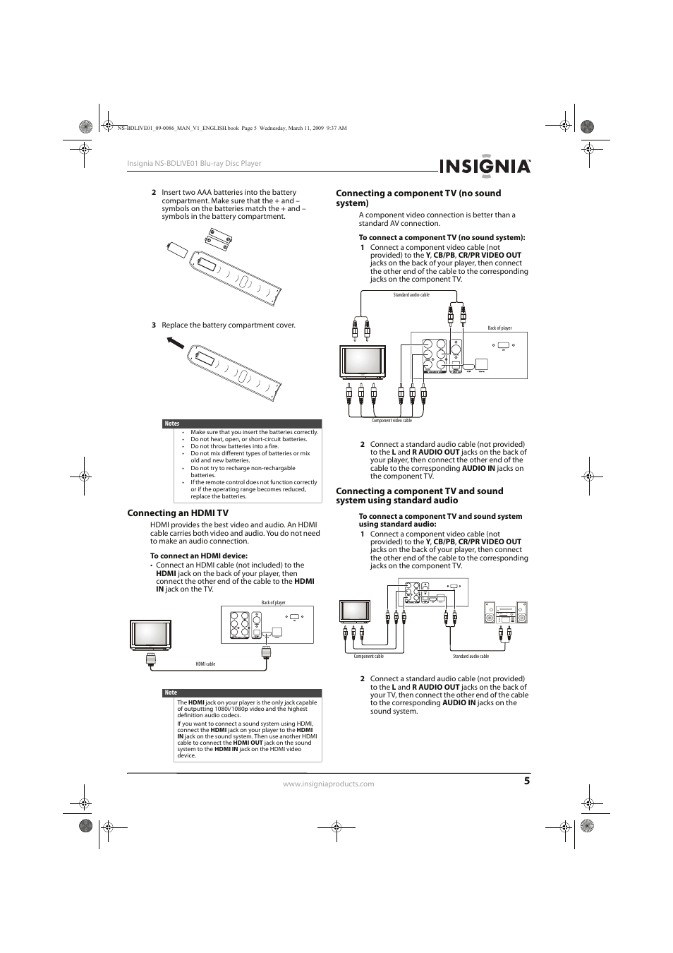 Insignia NS-BDLIVE01 User Manual | Page 9 / 36