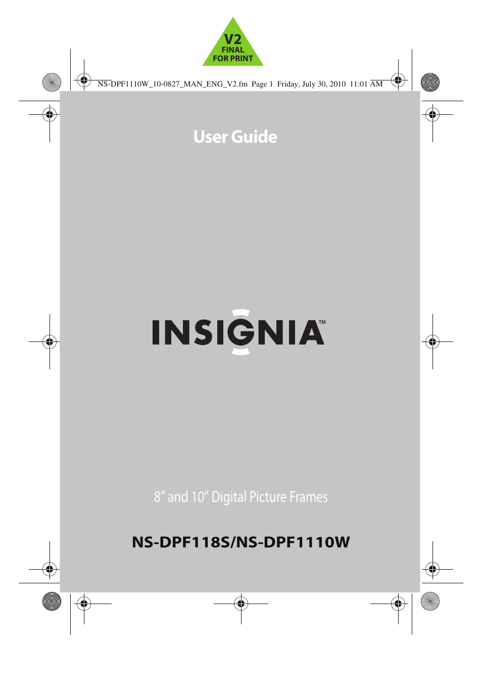 Insignia NS-DPF1110W User Manual | 40 pages