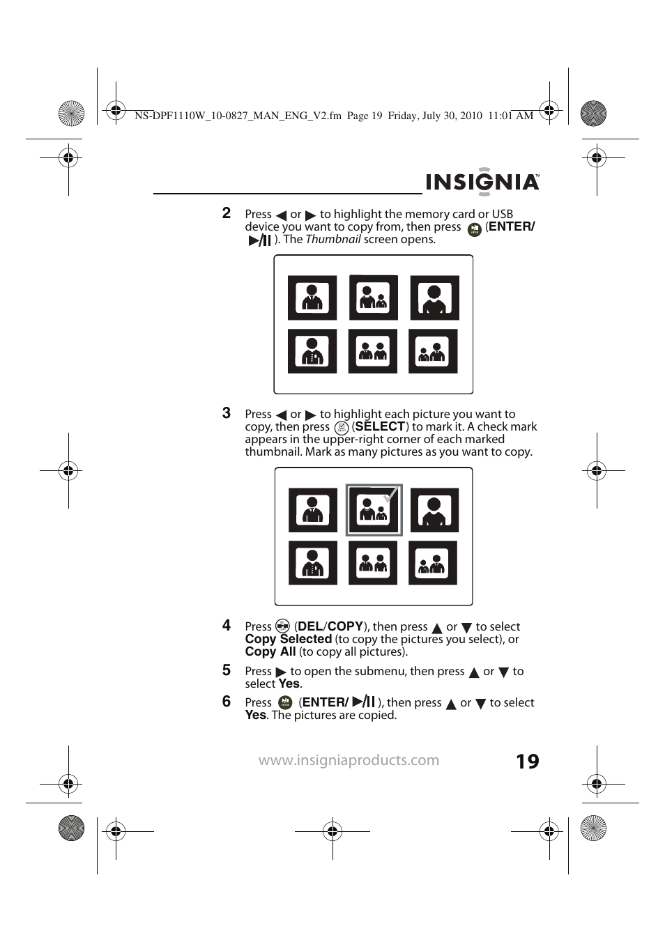 Insignia NS-DPF1110W User Manual | Page 19 / 40