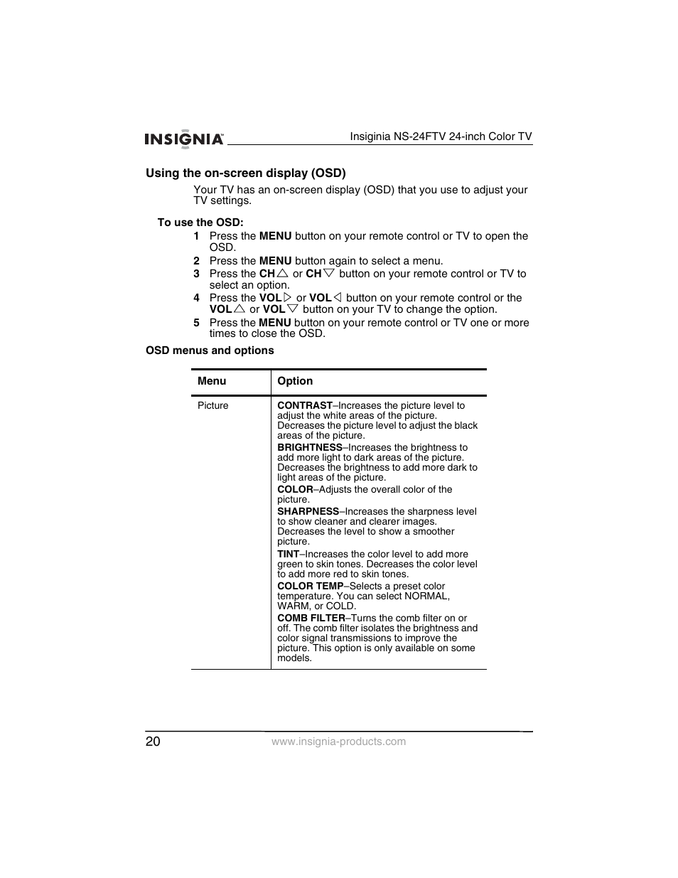 Insignia NS-24FTV User Manual | Page 21 / 90